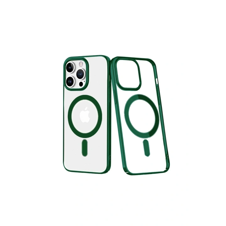 Mey İthalat®  iPhone 14 Pro Kılıf Element Magneticsafe Sert Kapak - Köknar Yeşili