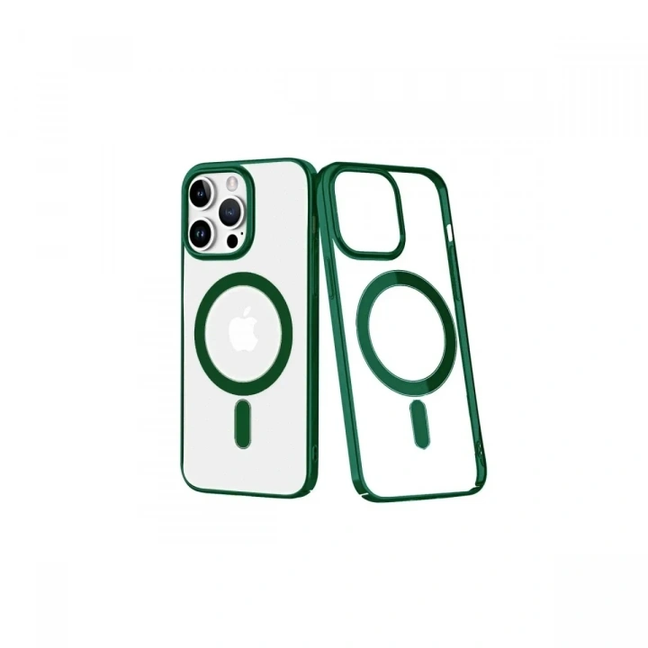 Mey İthalat®  iPhone 14 Pro Kılıf Element Magneticsafe Sert Kapak - Köknar Yeşili