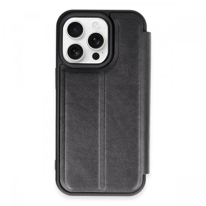 Mey İthalat®  iPhone 14 Pro Kılıf Flip Cover - Siyah