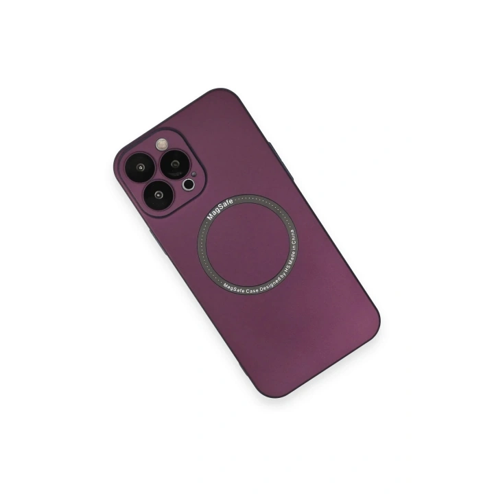 Mey İthalat®  iPhone 14 Pro Kılıf Jack Magneticsafe Lens Silikon - Mürdüm