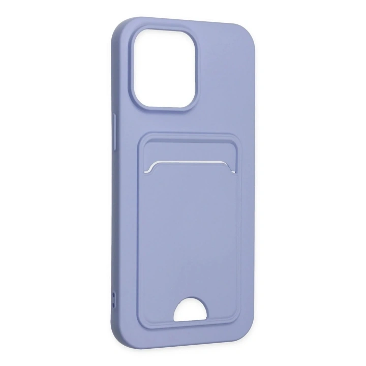 Mey İthalat®  iPhone 14 Pro Kılıf Kelvin Kartvizitli Silikon - Lila