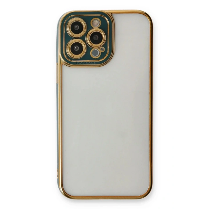 Mey İthalat®  iPhone 14 Pro Kılıf Liva Lens Silikon - Yeşil