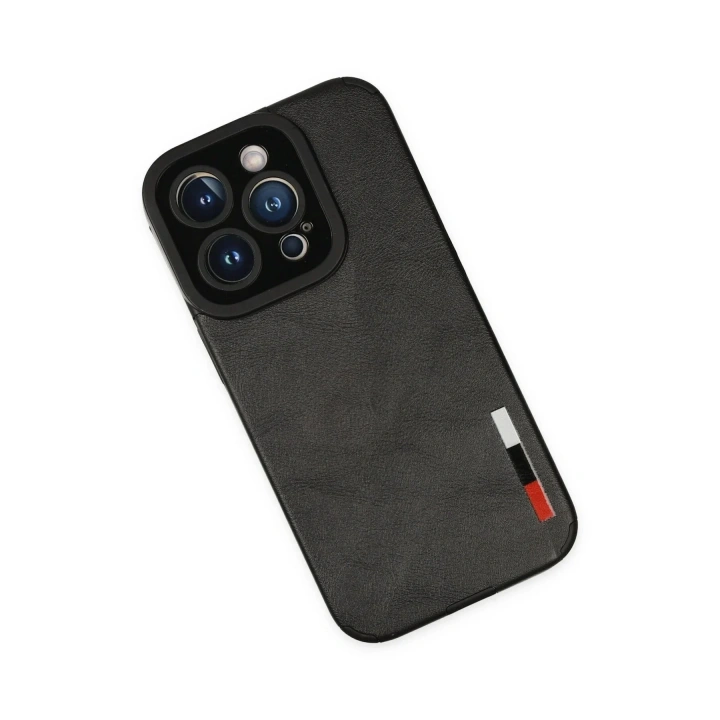 Mey İthalat®  iPhone 14 Pro Kılıf Loop Deri Silikon - Siyah