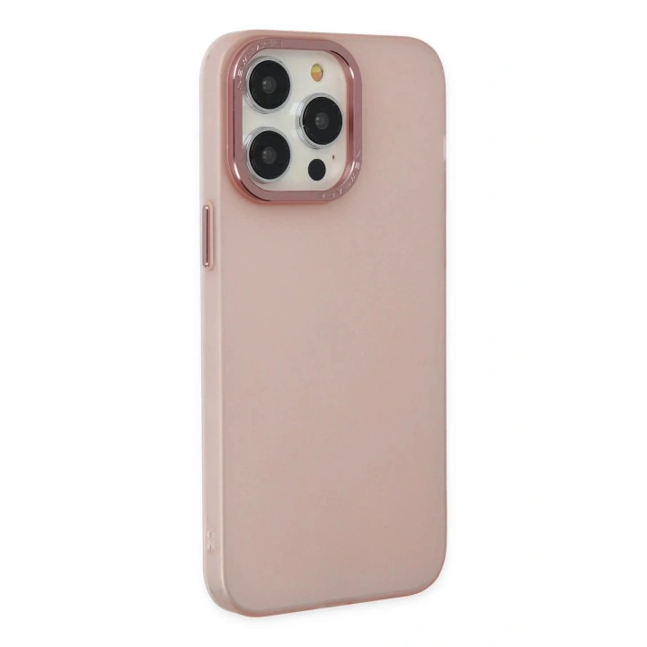 Mey İthalat®  iPhone 14 Pro Kılıf Modos Metal Kapak - Pembe