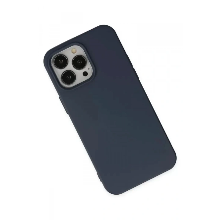 Mey İthalat®   iPhone 14 Pro Kılıf Nano içi Kadife Silikon - Lacivert