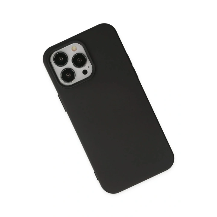 Mey İthalat®  iPhone 14 Pro Kılıf Nano içi Kadife Silikon - Siyah