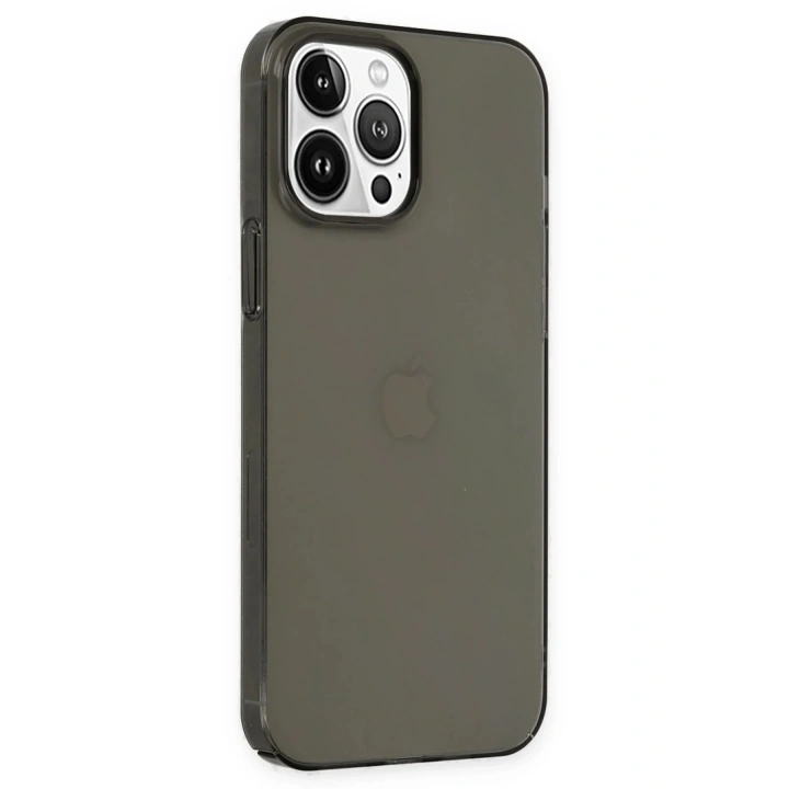 Mey İthalat®  iPhone 14 Pro Kılıf Pc Sert Şeffaf Kapak - Siyah