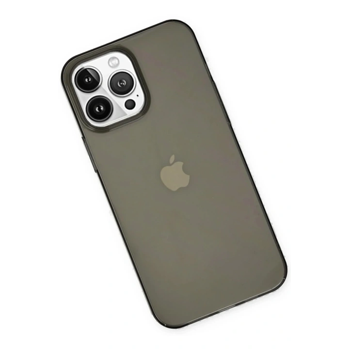 Mey İthalat®  iPhone 14 Pro Kılıf Pc Sert Şeffaf Kapak - Siyah