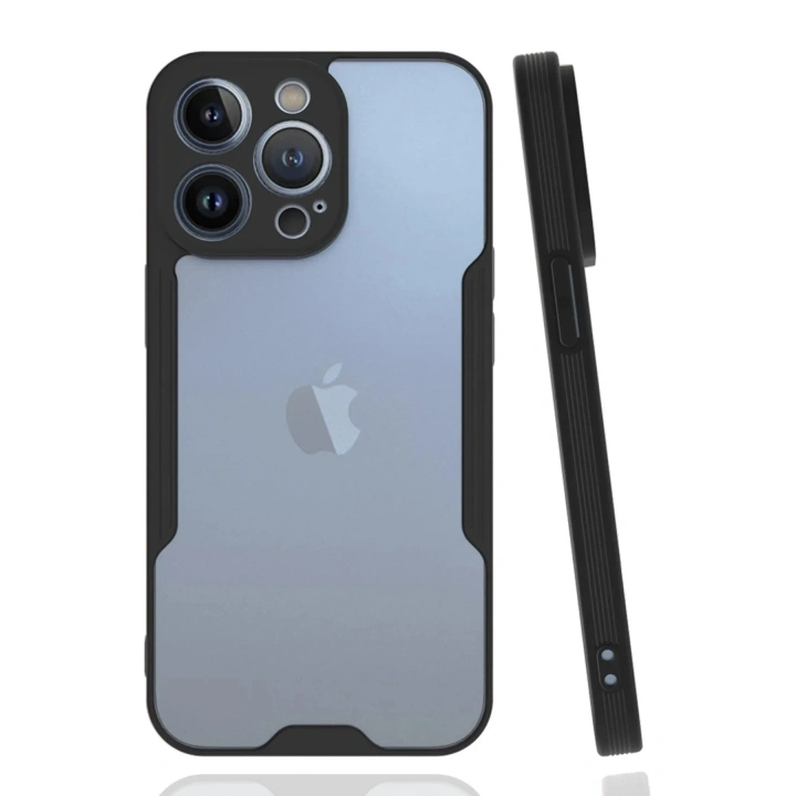 Mey İthalat®  iPhone 14 Pro Kılıf Platin Silikon - Siyah