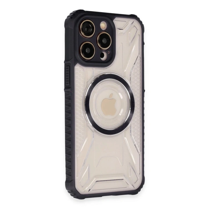 Mey İthalat®   iPhone 14 Pro Kılıf Prag Magneticsafe Kapak - Siyah