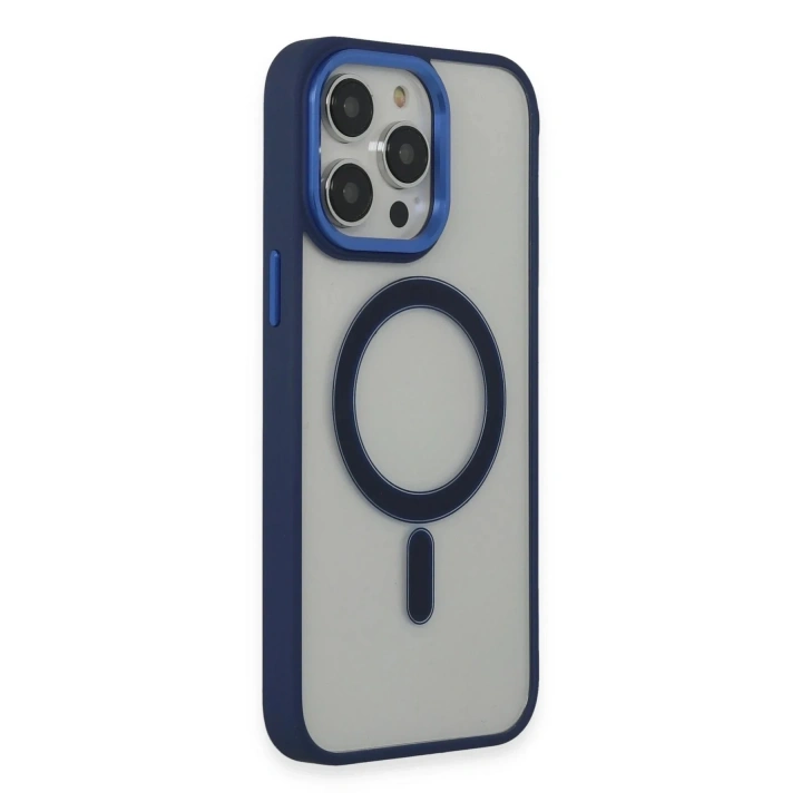 Mey İthalat®  iPhone 14 Pro Kılıf Room Magneticsafe Silikon - Lacivert