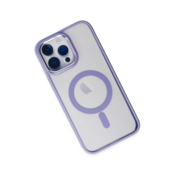 Mey İthalat®  iPhone 14 Pro Kılıf Room Magneticsafe Silikon - Lila