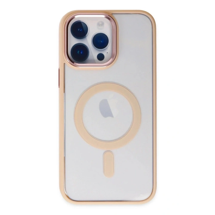 Mey İthalat®  iPhone 14 Pro Kılıf Room Magneticsafe Silikon - Pudra