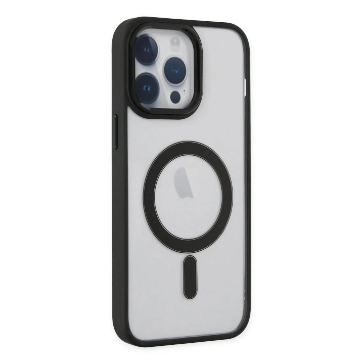Mey İthalat®  iPhone 14 Pro Kılıf Room Magneticsafe Silikon - Siyah