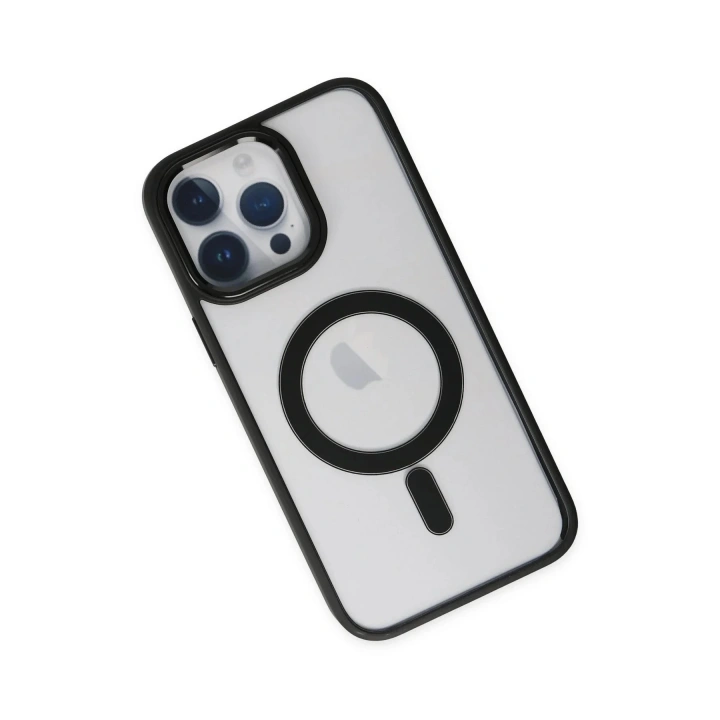 Mey İthalat®  iPhone 14 Pro Kılıf Room Magneticsafe Silikon - Siyah