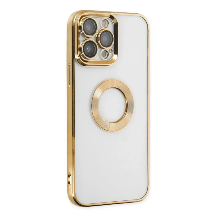 Mey İthalat®  iPhone 14 Pro Kılıf Slot Silikon - Gold