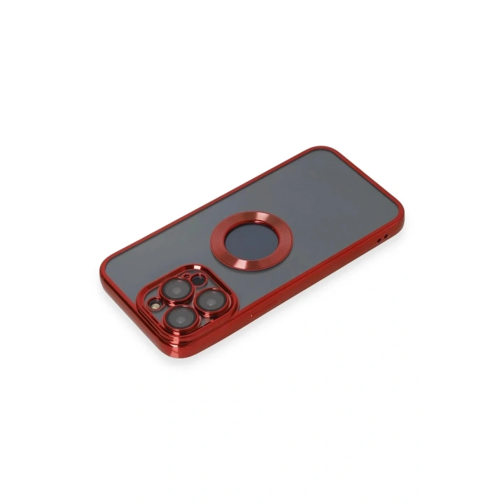 Mey İthalat®  iPhone 14 Pro Kılıf Slot Silikon - Kırmızı