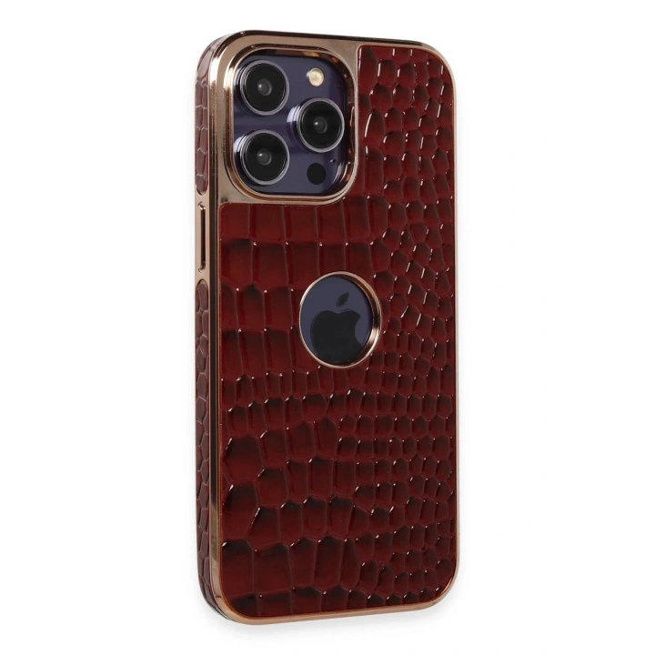Mey İthalat®  iPhone 14 Pro Kılıf Snake Kapak - Bordo