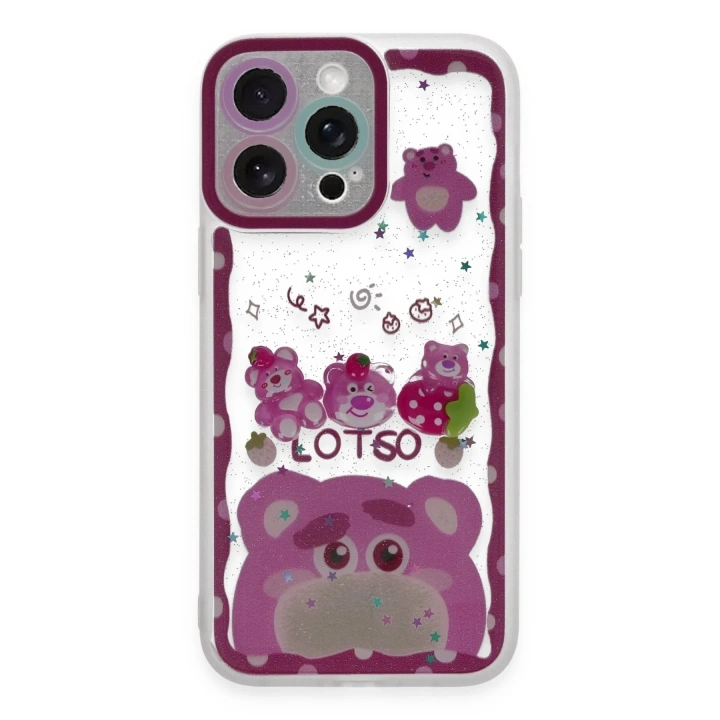 Mey İthalat®  iPhone 14 Pro Kılıf Sweet Desenli Silikon Kapak - Pembe