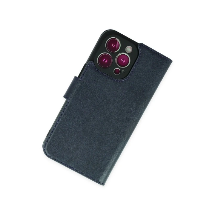 Mey İthalat®  iPhone 14 Pro Kılıf Trend S Plus Kapaklı Kılıf - Lacivert