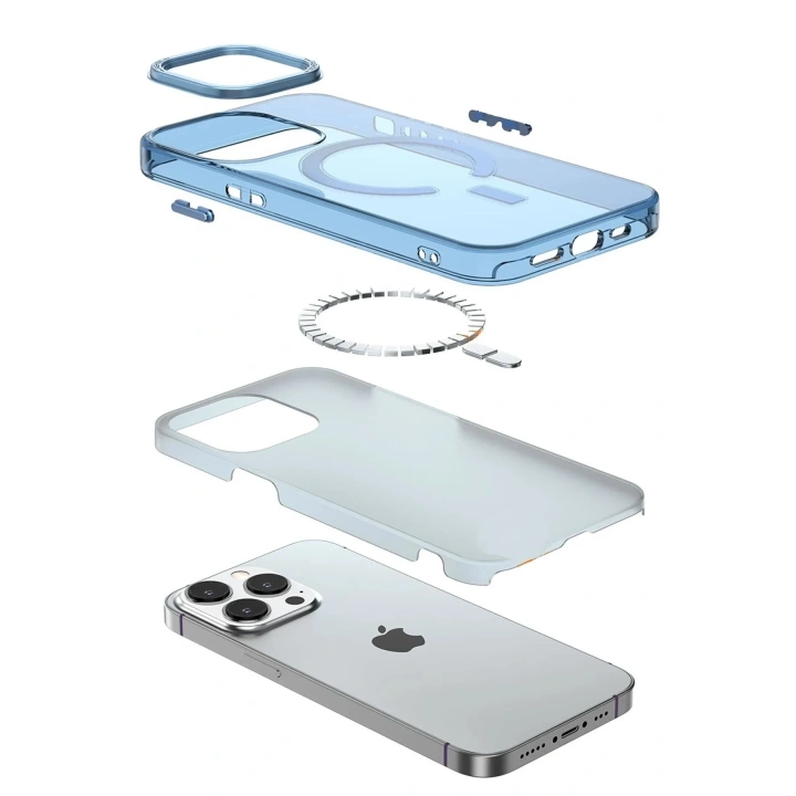 Mey İthalat®  iPhone 14 Pro Kılıf Troy Magsafe Kapak - Sarı