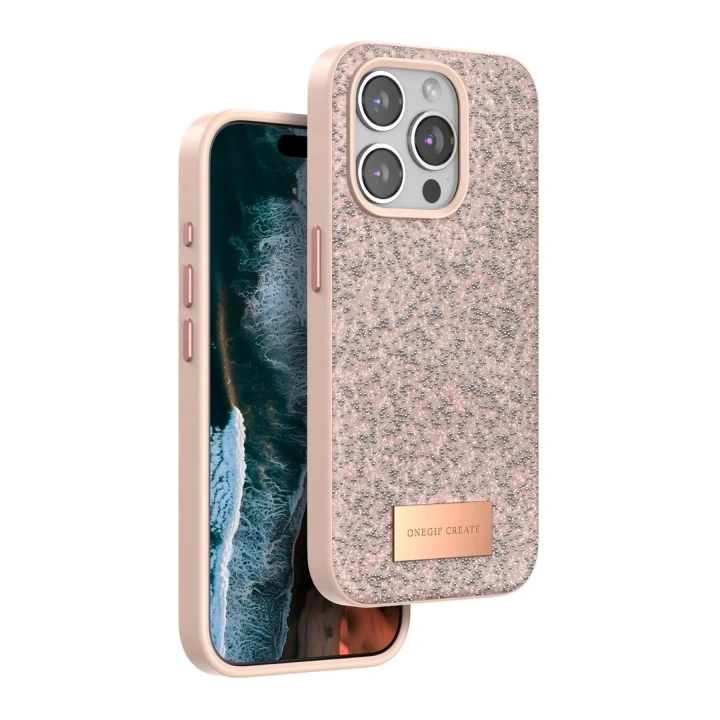 Mey İthalat®   iPhone 14 Pro Max Bright Simli Kapak - Pembe