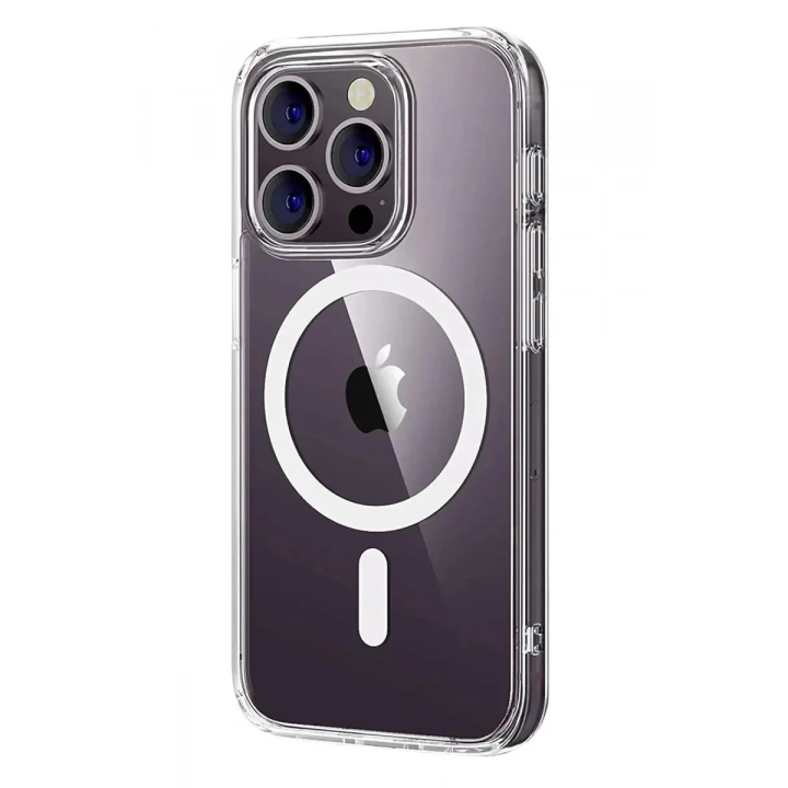 Mey İthalat®   iPhone 14 Pro Max Combo Sert Şeffaf Magsafe Kapak - Şeffaf