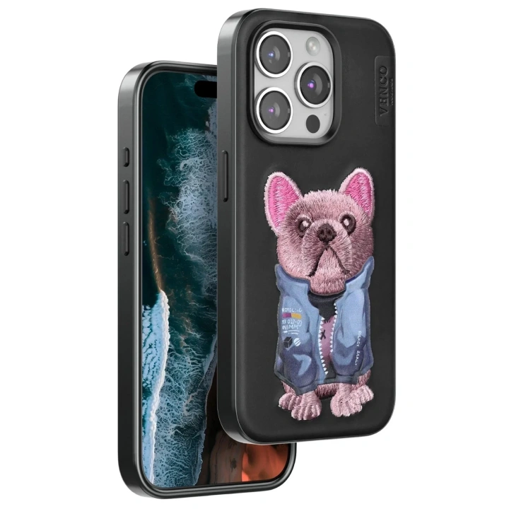 Mey İthalat®  iPhone 14 Pro Max Cute Desenli Kapak - Siyah