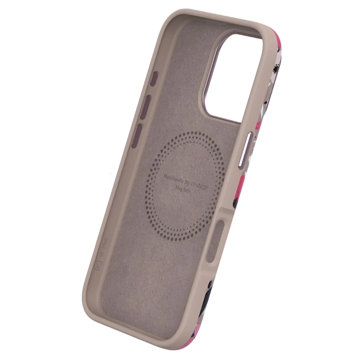 Mey İthalat®  iPhone 14 Pro Max Flower Series Magsafe Kapak - Pembe