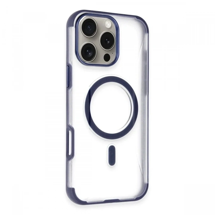 Mey İthalat®  iPhone 14 Pro Max Hilton Magsafe Kapak - Lacivert