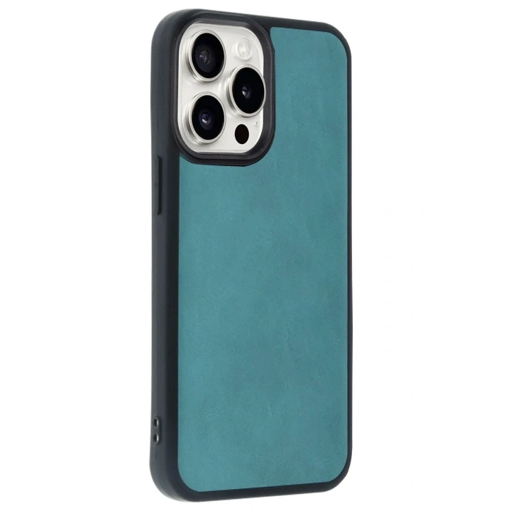 Mey İthalat®  iPhone 14 Pro Max Kılıf Aras Deri Kapak - Açık Yeşil