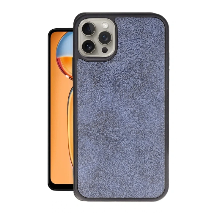 Mey İthalat®  iPhone 14 Pro Max Kılıf Aras Deri Kapak - Lacivert