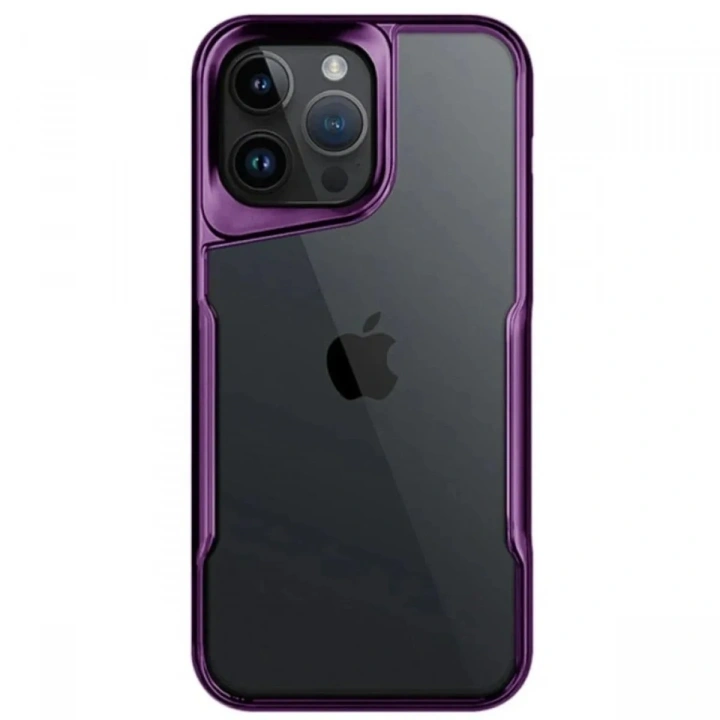 Mey İthalat®  iPhone 14 Pro Max Kılıf Boyi Silikon Kapak - Derin Mor