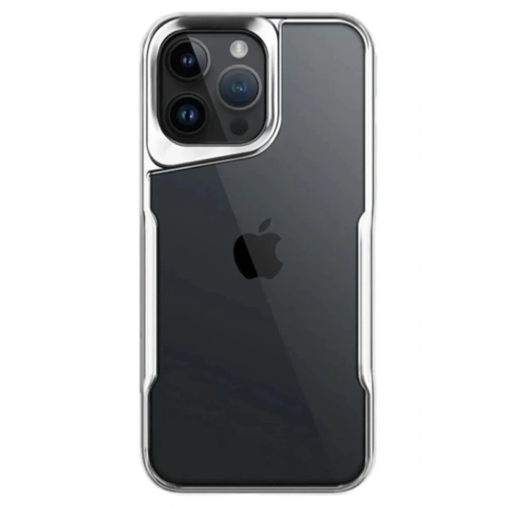 Mey İthalat®  iPhone 14 Pro Max Kılıf Boyi Silikon Kapak - Gümüş