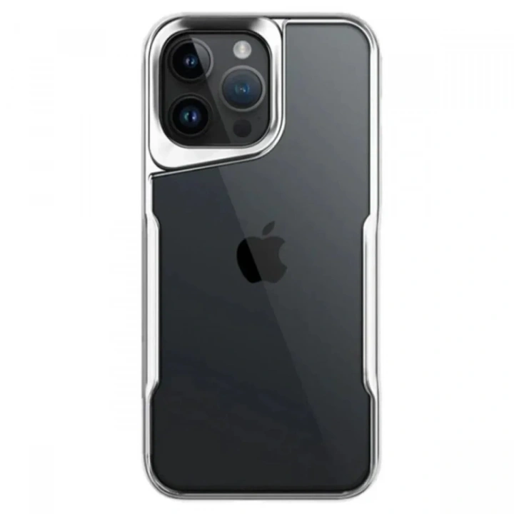 Mey İthalat®  iPhone 14 Pro Max Kılıf Boyi Silikon Kapak - Gümüş