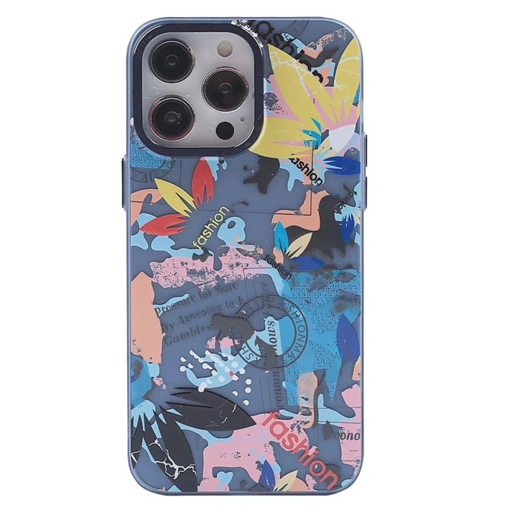Mey İthalat®  iPhone 14 Pro Max Kılıf  Desenli Kapak -  Pembe - 1