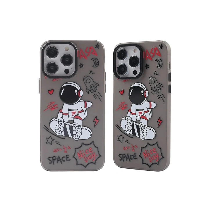 Mey İthalat®  iPhone 14 Pro Max Kılıf  Desenli Kapak -  Siyah - 1