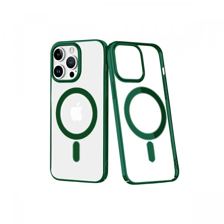 Mey İthalat®  iPhone 14 Pro Max Kılıf Element Magneticsafe Sert Kapak - Köknar Yeşili