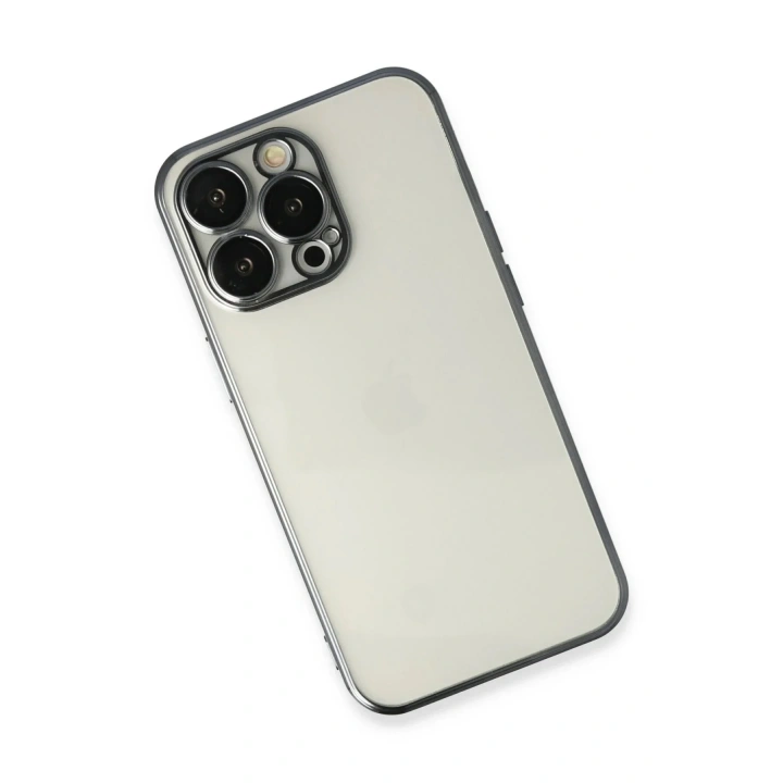 Mey İthalat®  iPhone 14 Pro Max Kılıf  Lensli Silikon - Siyah