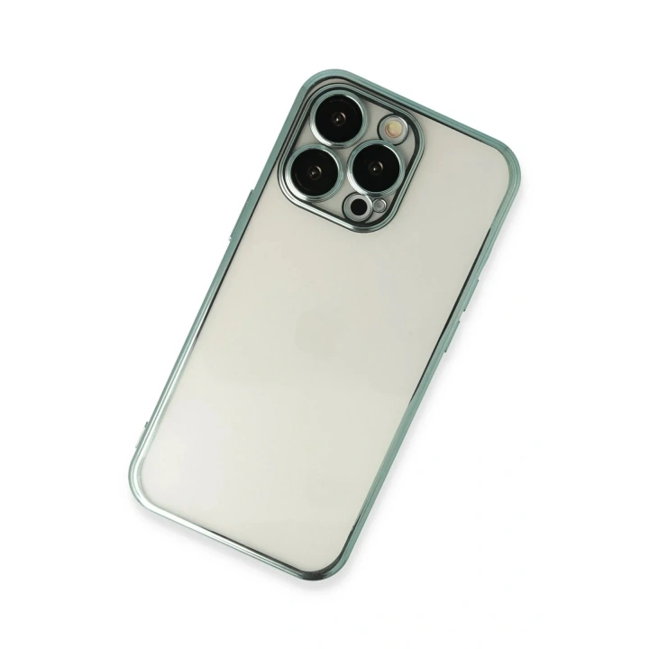 Mey İthalat®  iPhone 14 Pro Max Kılıf  Lensli Silikon - Yeşil