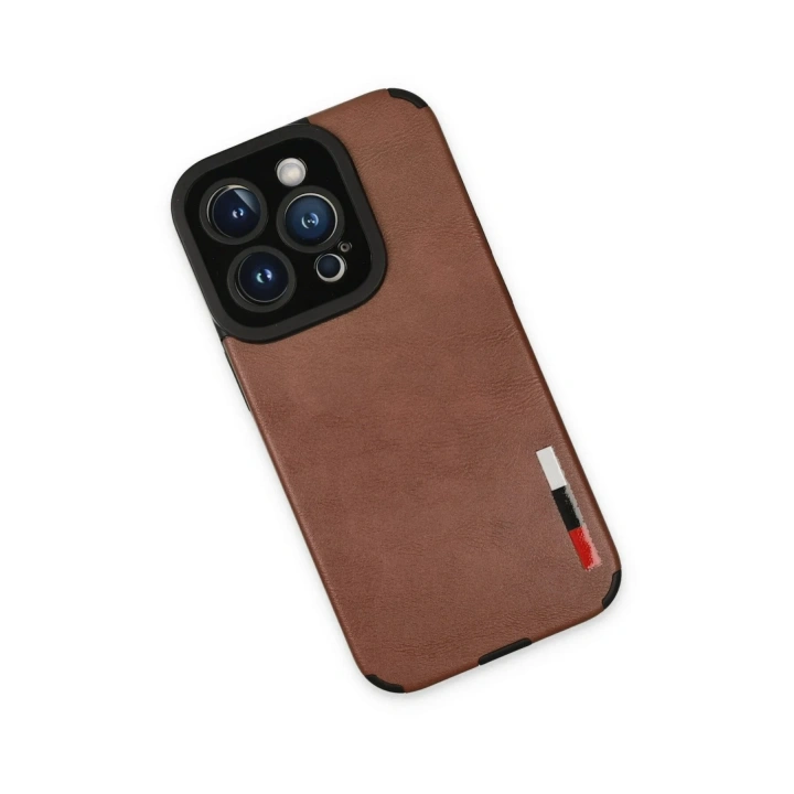 Mey İthalat®  iPhone 14 Pro Max Kılıf Loop Deri Silikon - Kahverengi