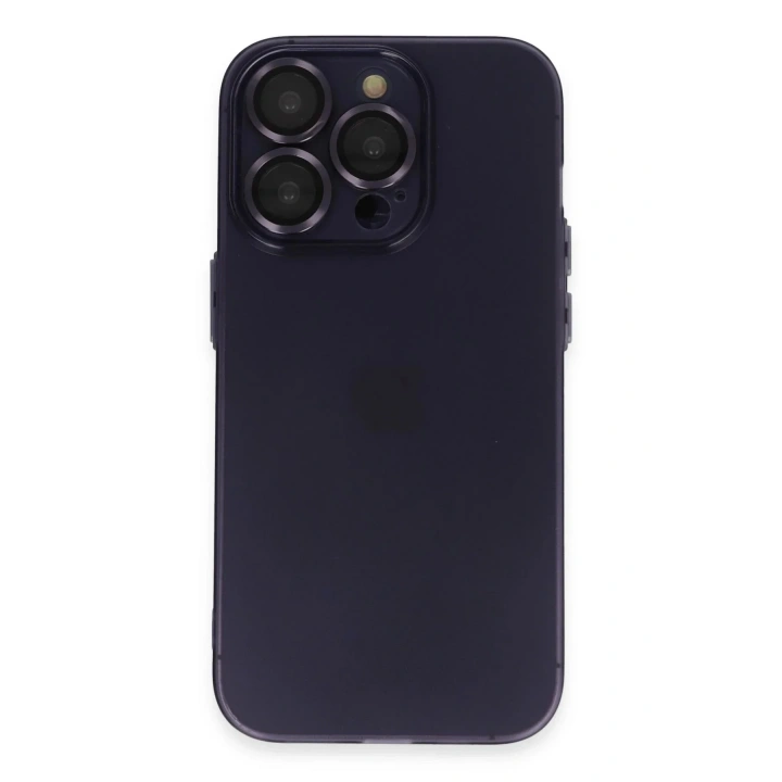 Mey İthalat®  iPhone 14 Pro Max Kılıf Luko Lens Silikon - Siyah