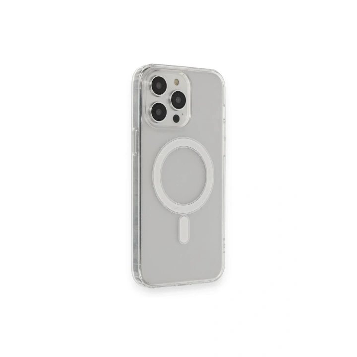 Mey İthalat®  iPhone 14 Pro Max Kılıf Matte Şeffaf Magneticsafe - Şeffaf