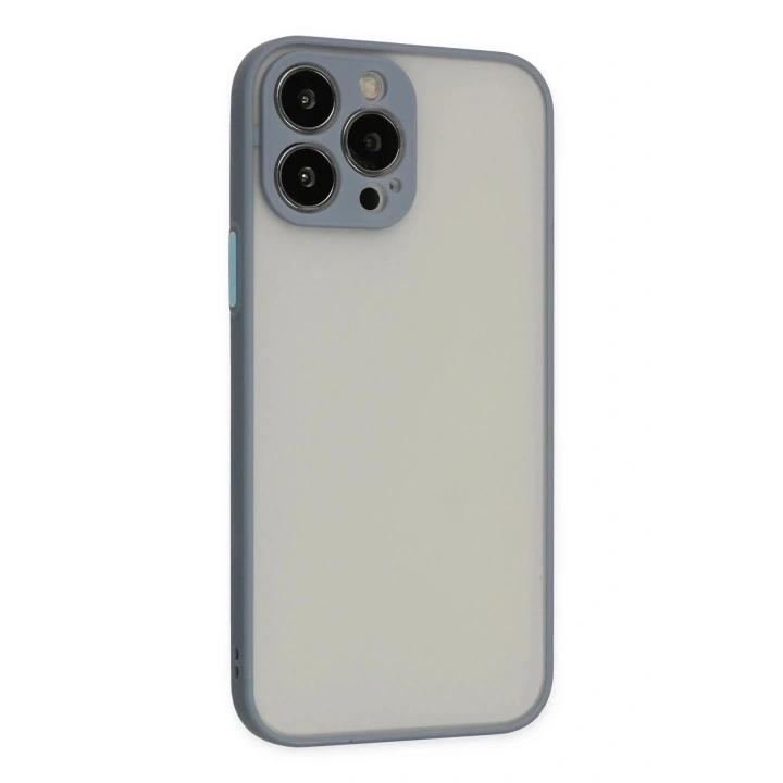 Mey İthalat®  iPhone 14 Pro Max Kılıf Montreal Silikon Kapak - Gri