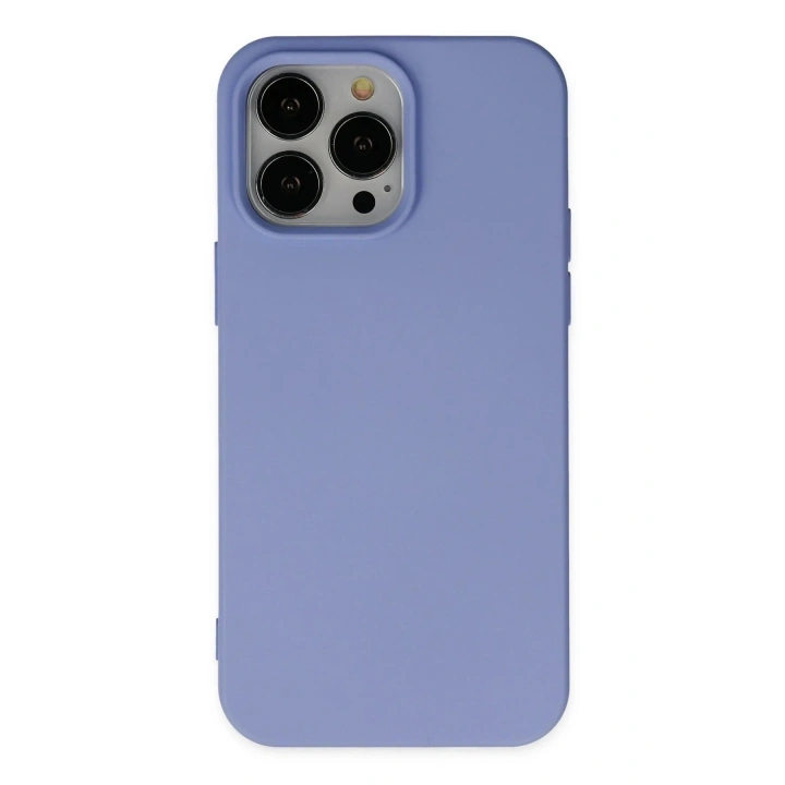 Mey İthalat®  iPhone 14 Pro Max Kılıf Nano içi Kadife Silikon - Lila