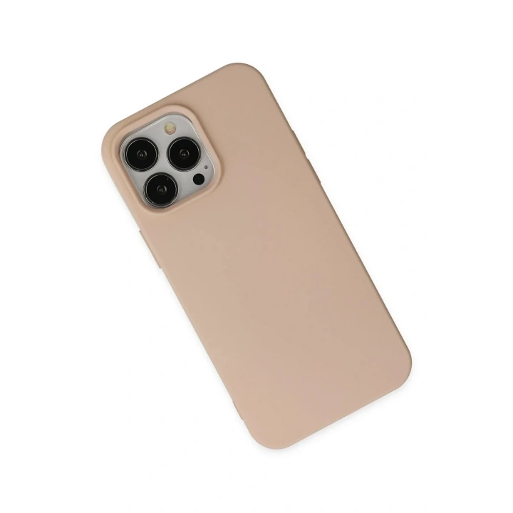 Mey İthalat®  iPhone 14 Pro Max Kılıf Nano içi Kadife Silikon - Pudra