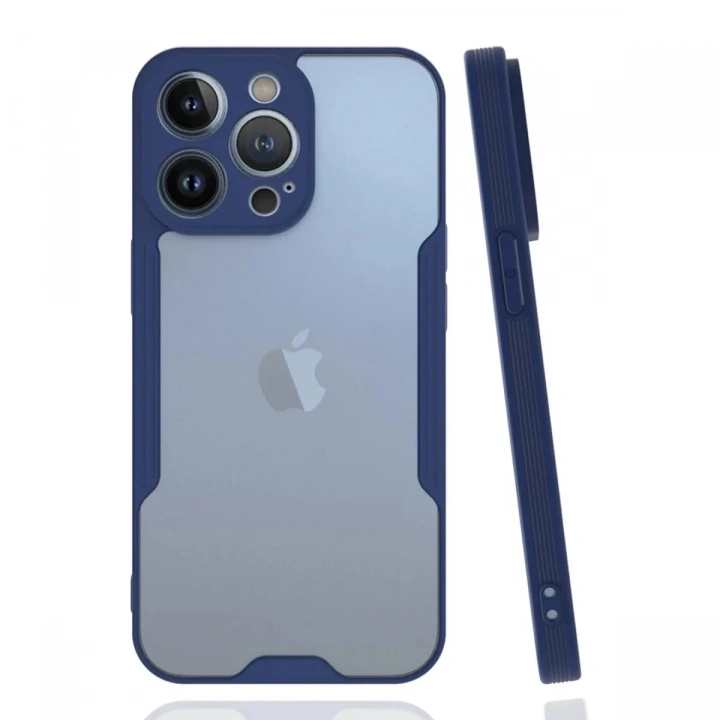 Mey İthalat®  iPhone 14 Pro Max Kılıf Platin Silikon - Lacivert