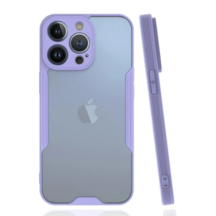 Mey İthalat®  iPhone 14 Pro Max Kılıf Platin Silikon - Lila