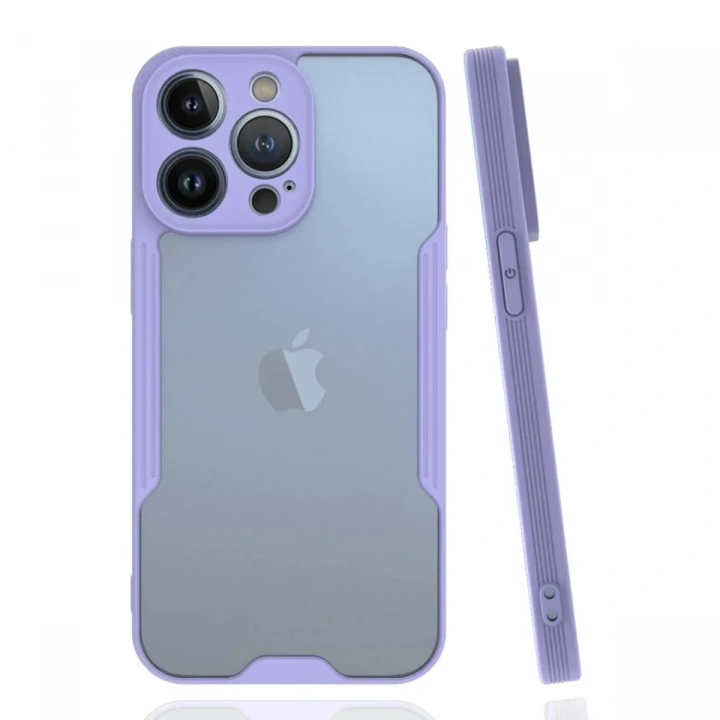 Mey İthalat®  iPhone 14 Pro Max Kılıf Platin Silikon - Lila