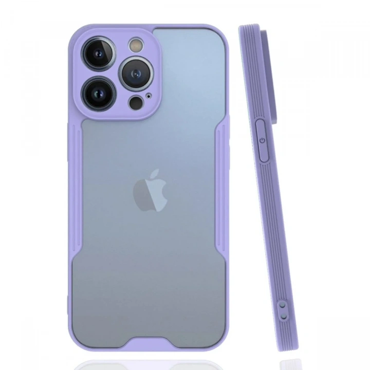 Mey İthalat®  iPhone 14 Pro Max Kılıf Platin Silikon - Lila